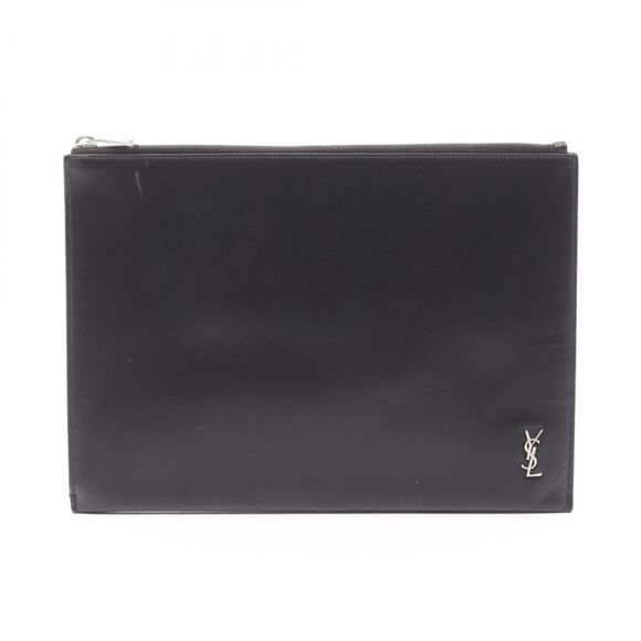 Saint Laurent Paris Monogram Leather Clutch Bag - Picture 1 of 9